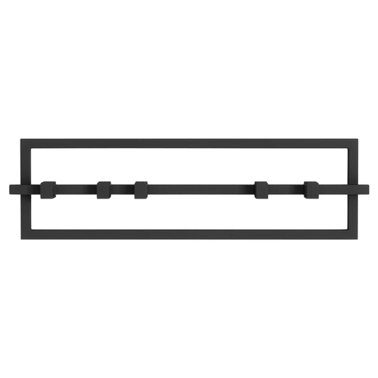 Umbra Cubiko Wall Mounted Modern, Sleek, Space-Saving Hanger with Retractable Hooks to Hang Coats, Scarves, Purses and More, 5, Black