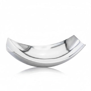 Modern Day Accents Silver SM Cucha Small Scoop, Shiny Bowl, Aluminum, Modern, Tabletop, Accent Piece, Home or Office, Decor, 13" L x 7.5" W x 4.5" H