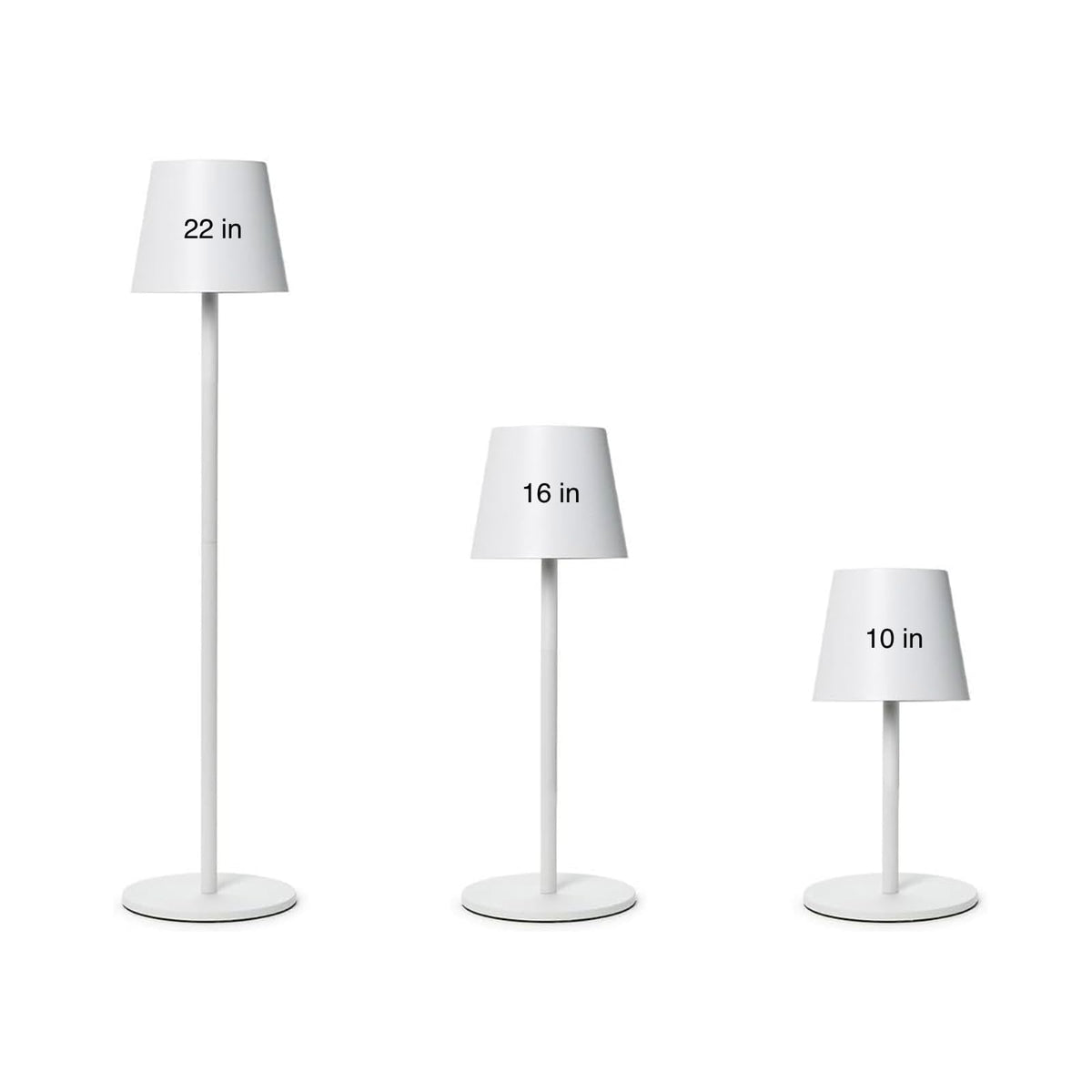 Two's Company Lamp, 10", 14", 22", White