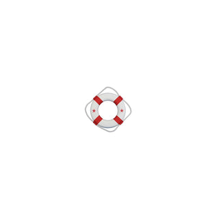 Hampton Nautical Water Flotation Device, 10", White,Red