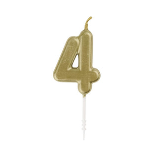 Unique Industries Gold Mini Number 4 Pick Candle