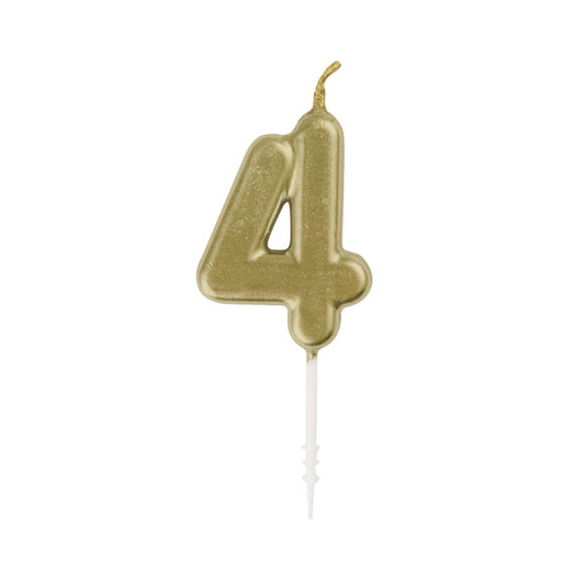 Unique Industries Gold Mini Number 4 Pick Candle