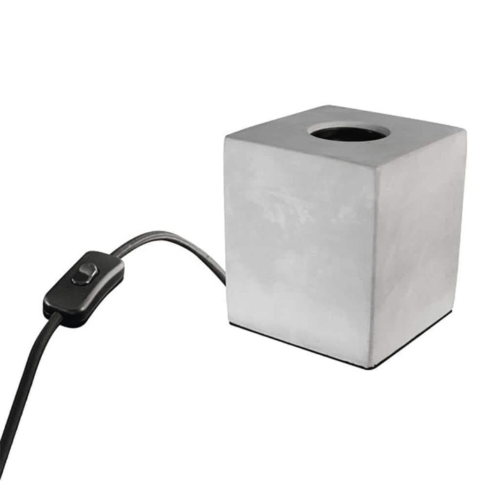 FEIT Electric 4 in. Concrete Beige/White Cube Lamp Base