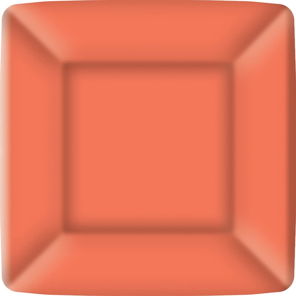 Boston International IHR Square Dessert Paper Plates, 7 x 7-Inches, Coral