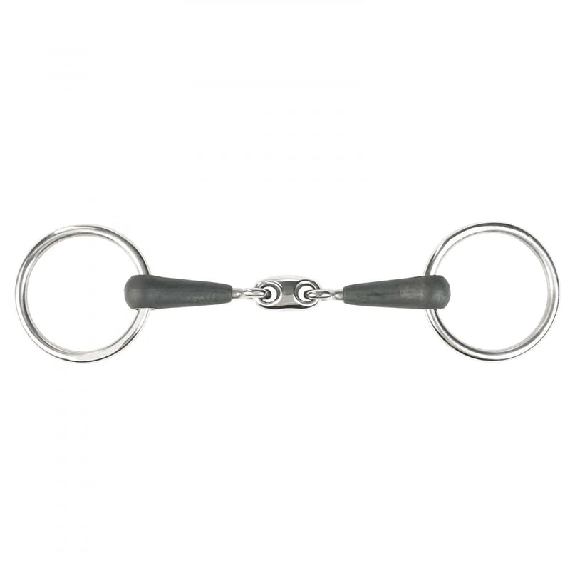 HORZE Oval Link Loose Ring Snaffle Bit - Black - 5.25