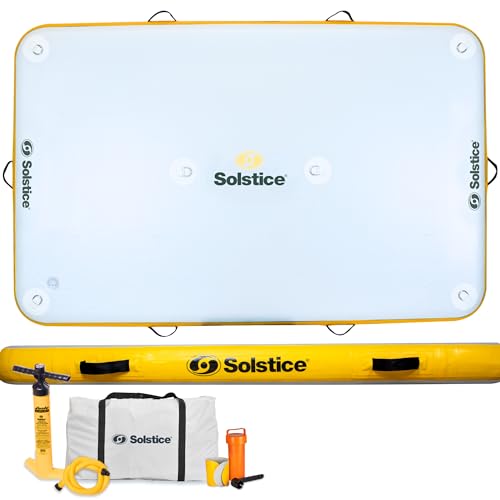 Solstice by Swimline Inflatable Floating Dock, white/yellow, 8' x 5'