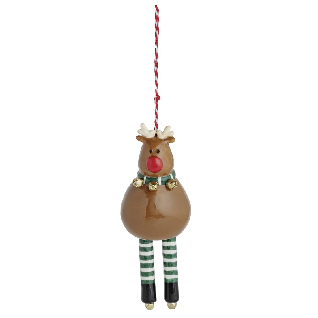 Mud Pie Hanging Ornament, 6" x 2 1/4", Brown
