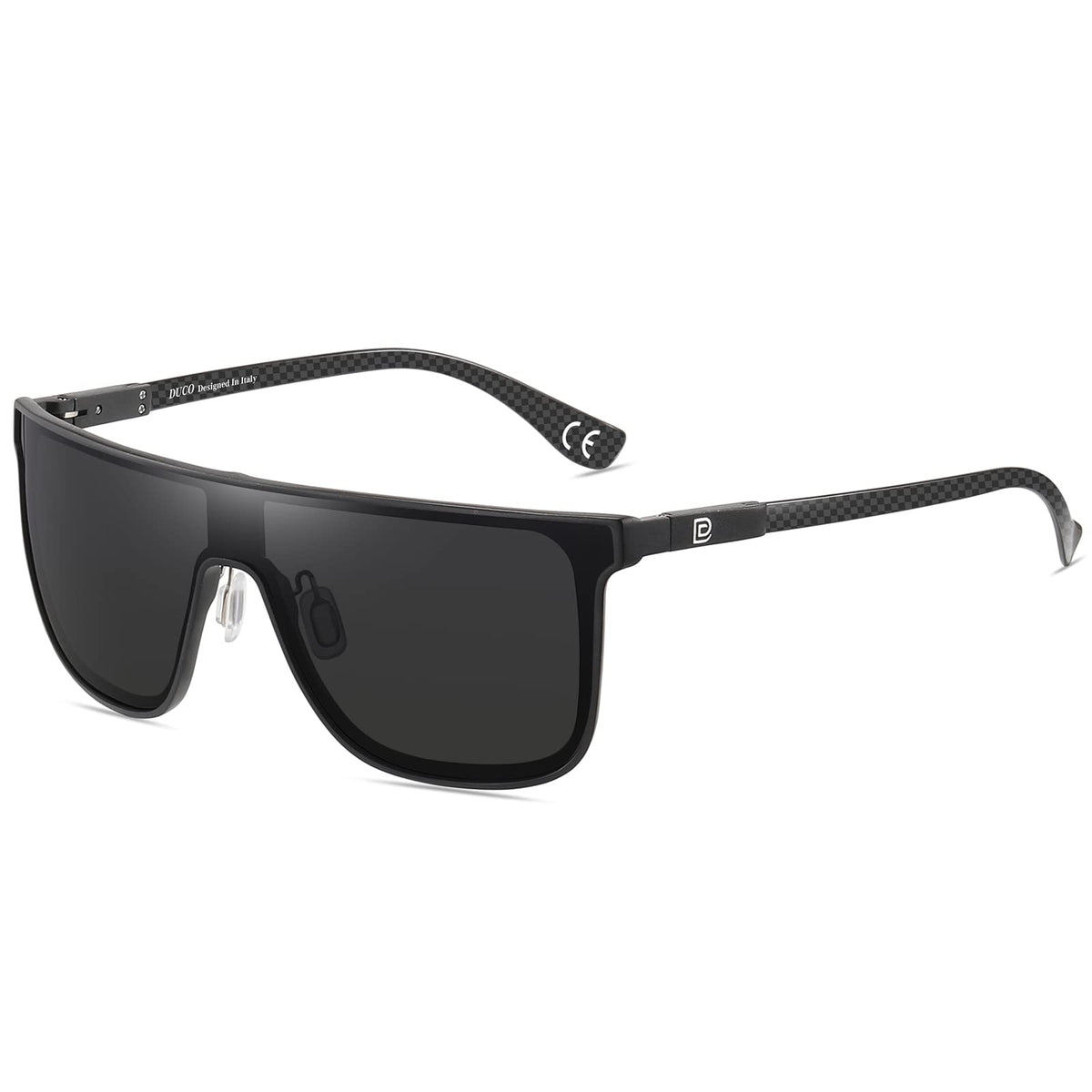 DUCO Sunglasses, Medium, Black Frame Grey Lens
