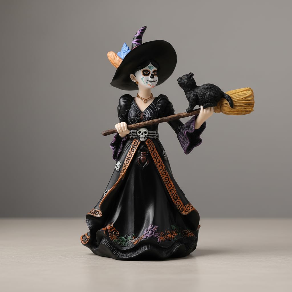 Comfy Hour 9 Inch Witch Statue, Sugar Skull Fairy Decor, 1 Unit