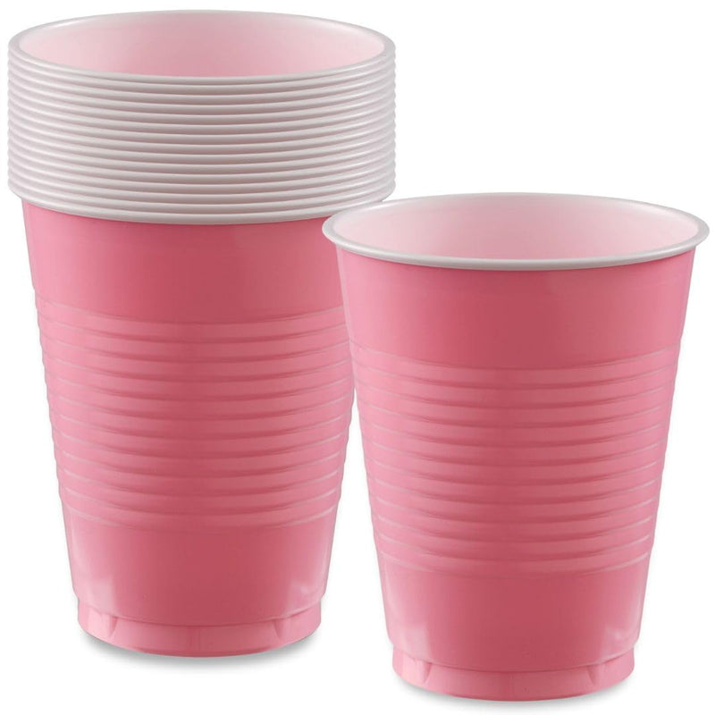 Disposable Plastic Cups - 18 oz. | New Pink | 50 Pcs.