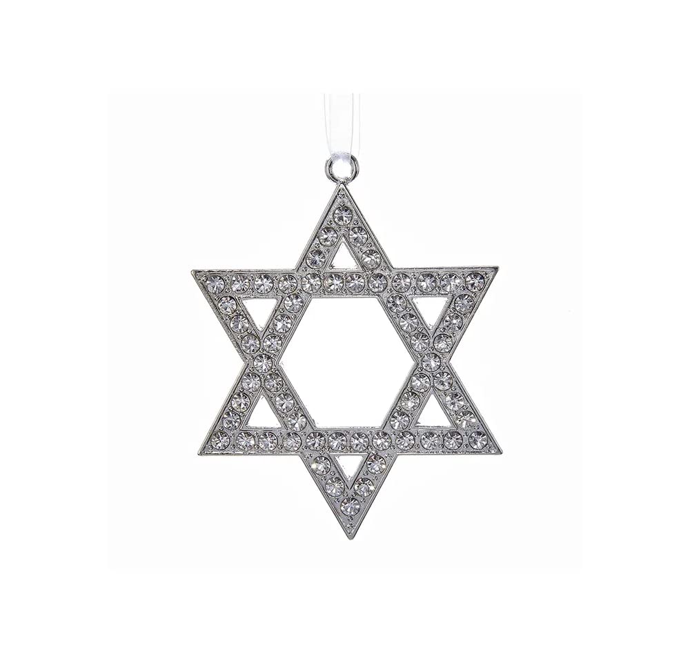 Kurt Adler Silver Metal Star of David Ornament Standard