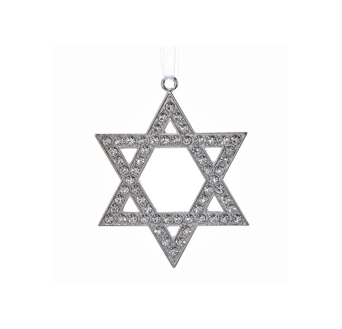 Kurt Adler Silver Metal Star of David Ornament Standard