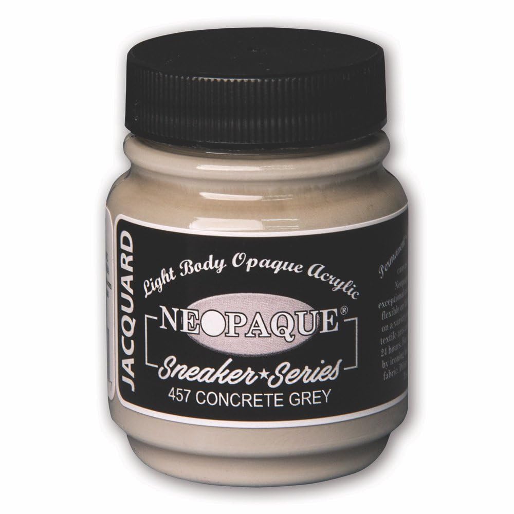 Sneaker Series Neopaque Paint by Jacquard, Highly Pigmented, Flexible and Soft, for Use on a Variety of Surfaces, 2.25 Ounces, Concrete Grey