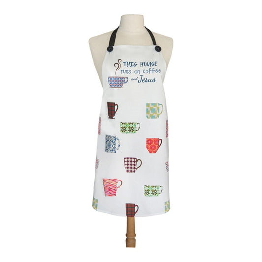 Manual SOATHR This House Runs on Coffee and Jesus Apron, 30-inch Height