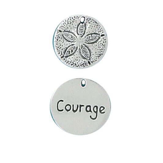 Basic Spirit Pocket Token Coin - Sanddollar Courage Small Spirit Shell - Handcrafted Pewter, Love Gift for Beach Ocean Coastal Lover Coin Collecting