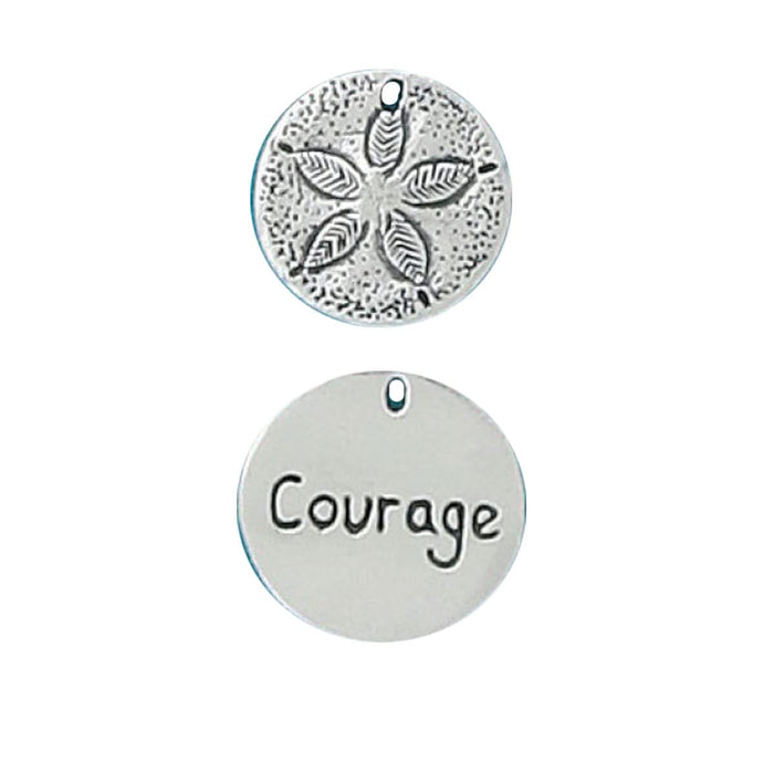 Basic Spirit Pocket Token Coin - Sanddollar Courage Small Spirit Shell - Handcrafted Pewter, Love Gift for Beach Ocean Coastal Lover Coin Collecting