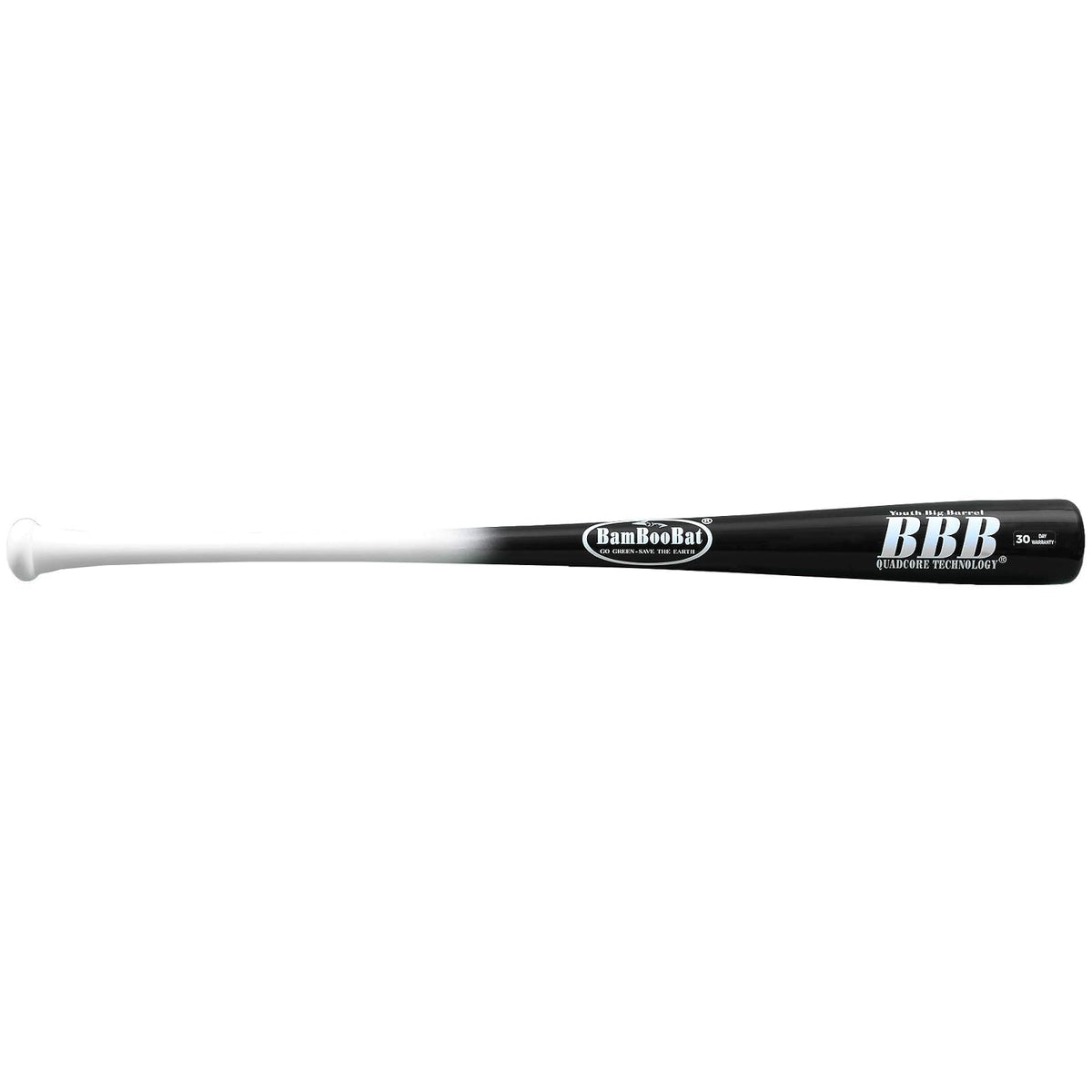 BamBooBat Sport Bat, 30", White/Black
