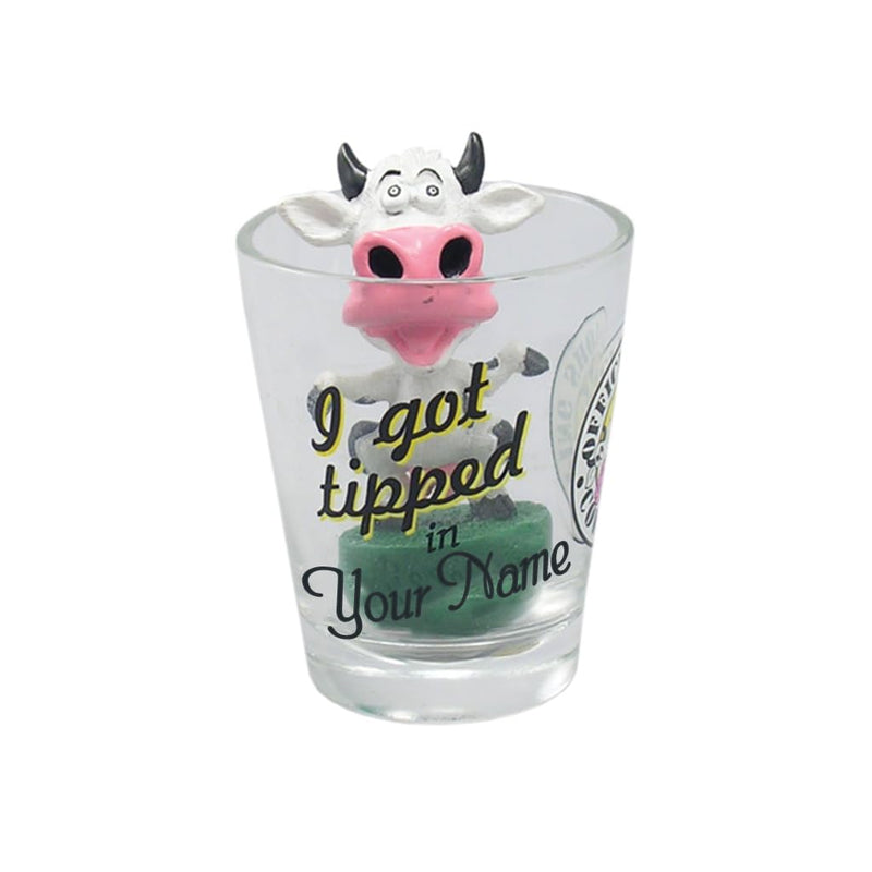 Lipco Cow Tipping Shot Glass, Glass and Plastic, 1.2 Oz, Glassware and Drinkware