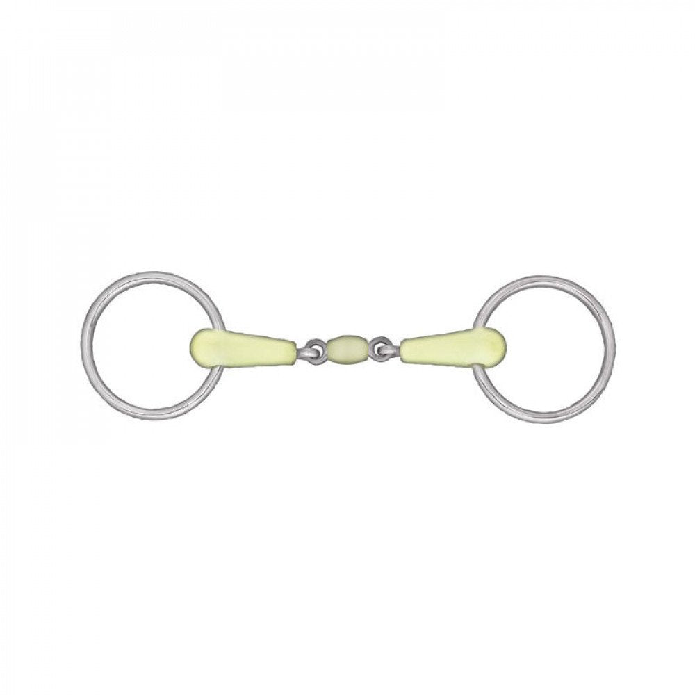 HORZE Apple Flavor Peanut Link Loose Ring Snaffle Bit - 5.75