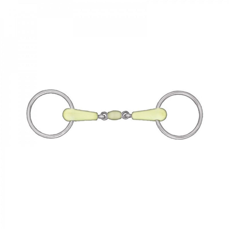 HORZE Apple Flavor Peanut Link Loose Ring Snaffle Bit - 5.75