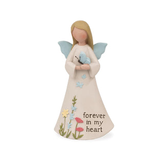 Blossom Bucket Figurine, Small, Beige, Blue