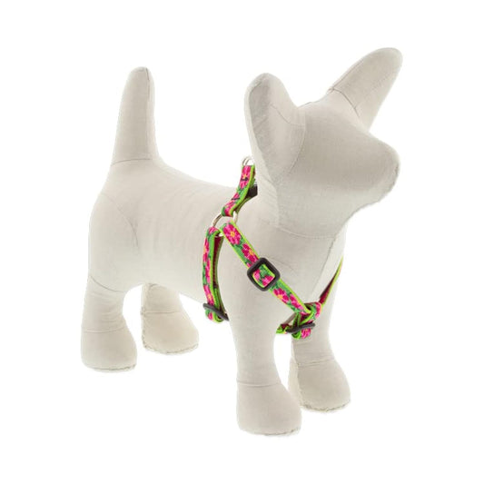 Lupine Small Step in Dog Harness 1/2" Wide Petunias with 12-18" Girth
