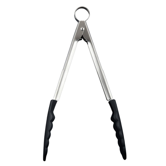 Browne & Co Cuisipro 9.5-Inch Silicone Locking Tongs, Black
