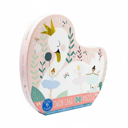 Floss & Rock 42P6325 Enchanted Swan Shaped Jigsaw with Shaped Box, 40-Piece Set