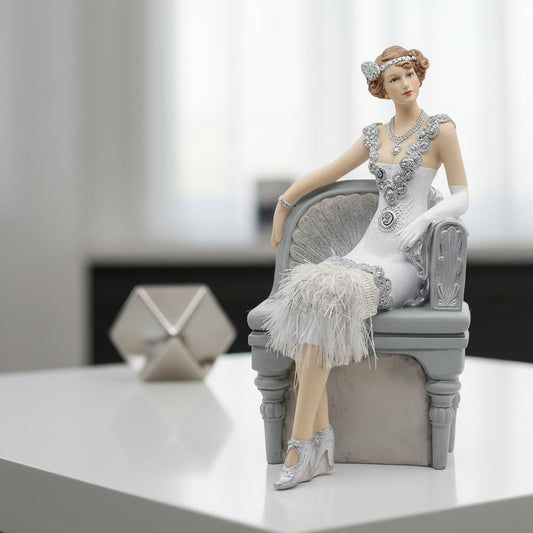 Comfy Hour 9.5 Inch Lady Figurine, 1920s Art Deco Woman Statue