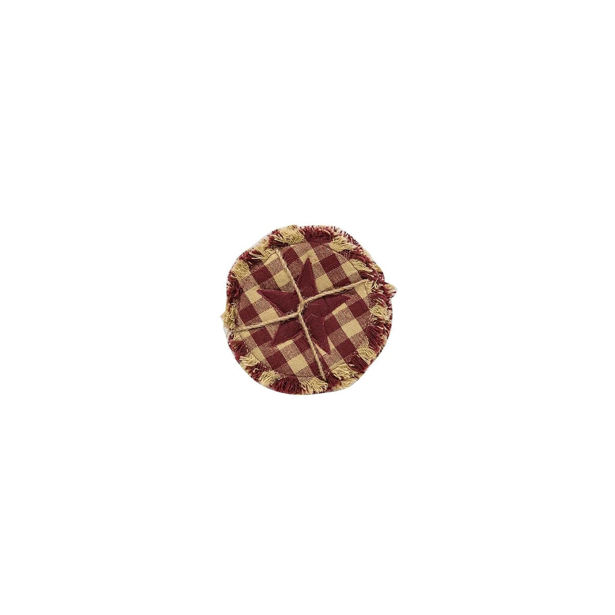 CWI Drink Coaster, 4" in diameter, Tan and Burgundy
