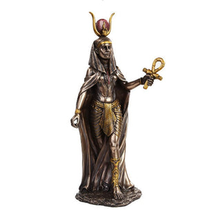 Pacific Trading PTC 11 Inch Egyptian Hathor Mythological Goddess Bronze Finish Figurine