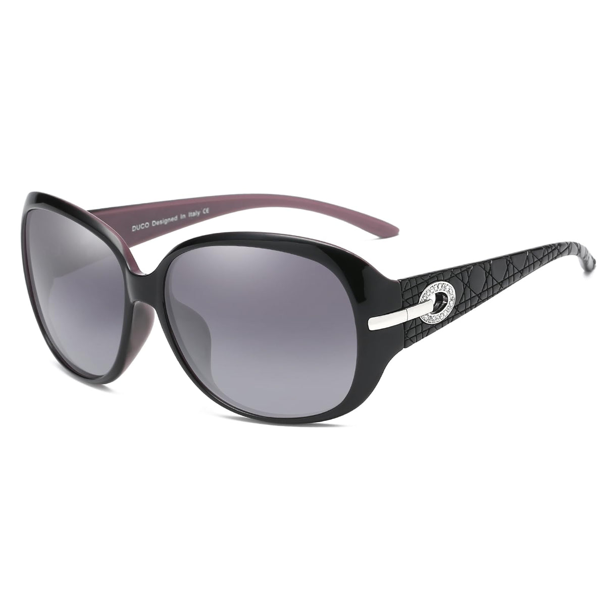 DUCO Sunglasses, common, Purple Frame Gray Lens