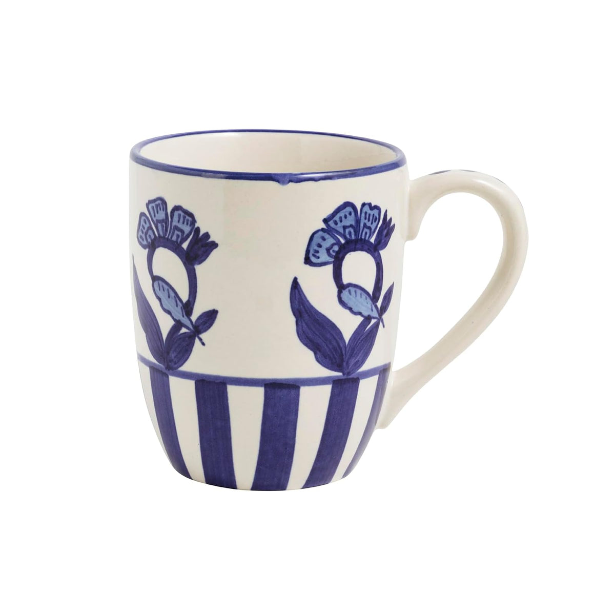 Mud Pie Drinking Cup, 12 Ounces, Blue Flower
