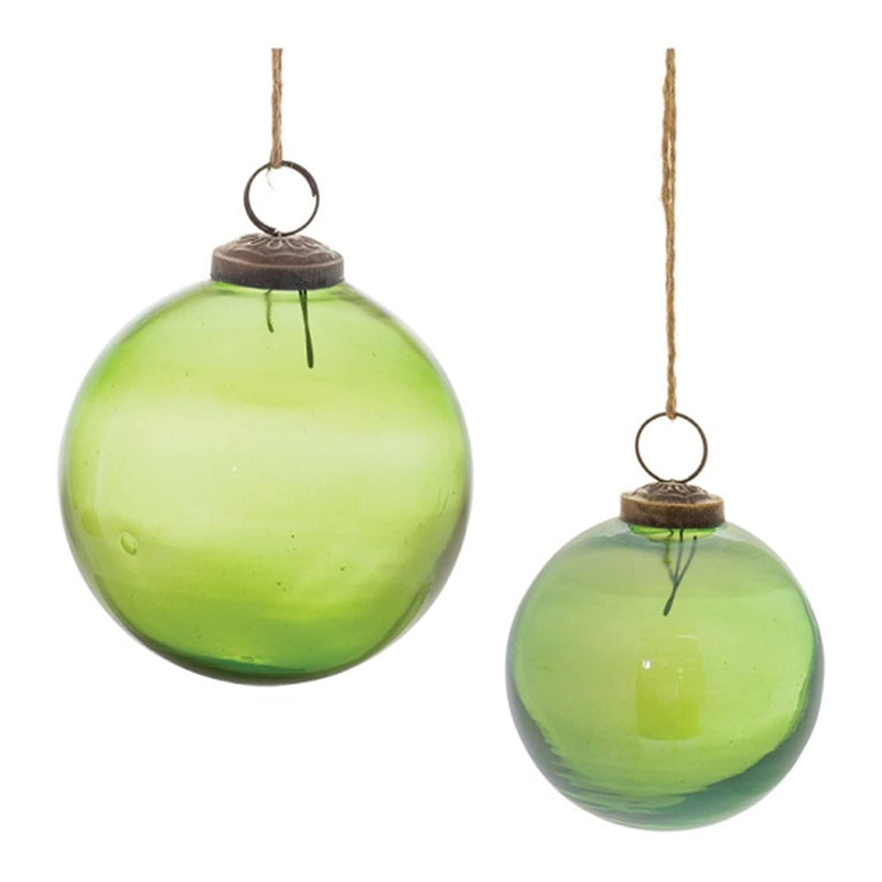 Melrose Ball Ornament Set of 2, Christmas, 3" D, 4" D, Glass