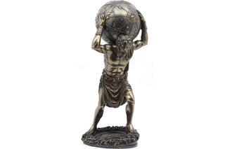 Pacific Trading Giftware PTC 11.75 Inch Man with Atlas Globe Shrugged Resin Statue Figurine
