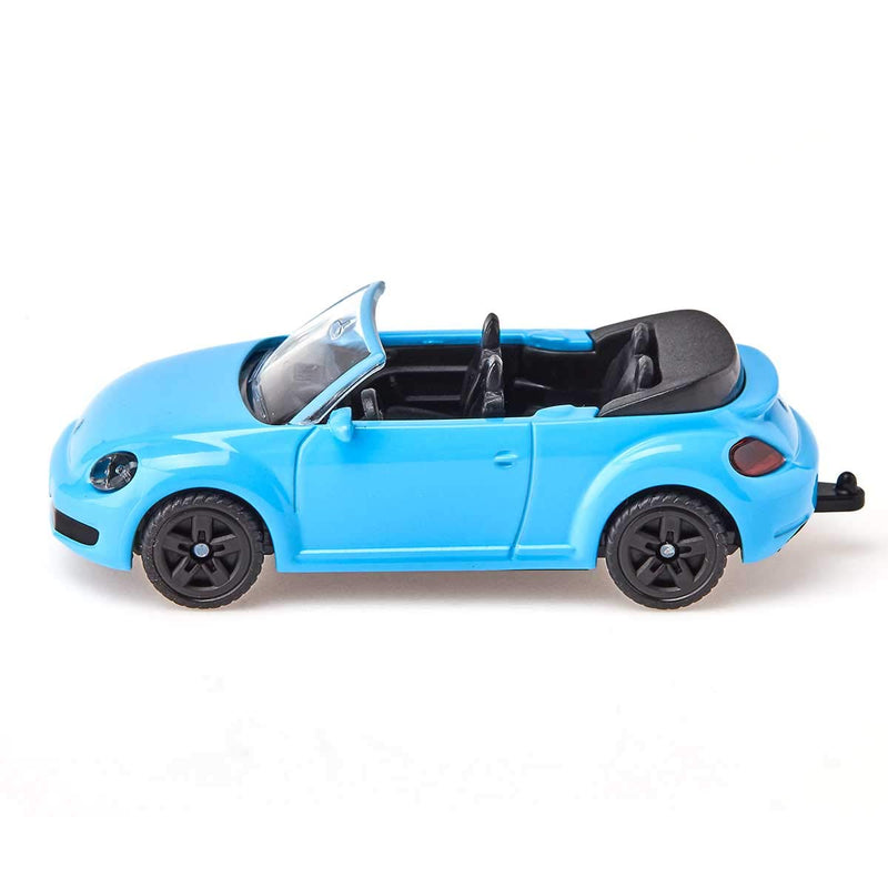 siku 1505, VW Beetle Convertible, Metal/Plastic, Light Blue, Toy car for Children, Trailer Hitch