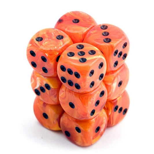 Dice - Vortex - d6 Chessex D6 16mm Orange w/Black (12)