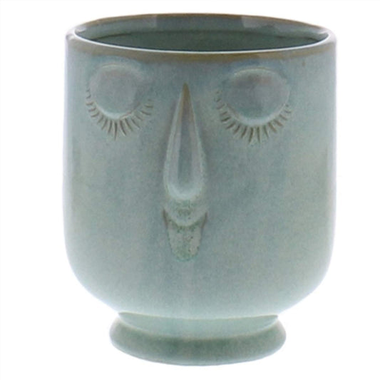 HomArt 9675-14 Celia Cachepot, Ceramic Large Teal, 5.50-inch High