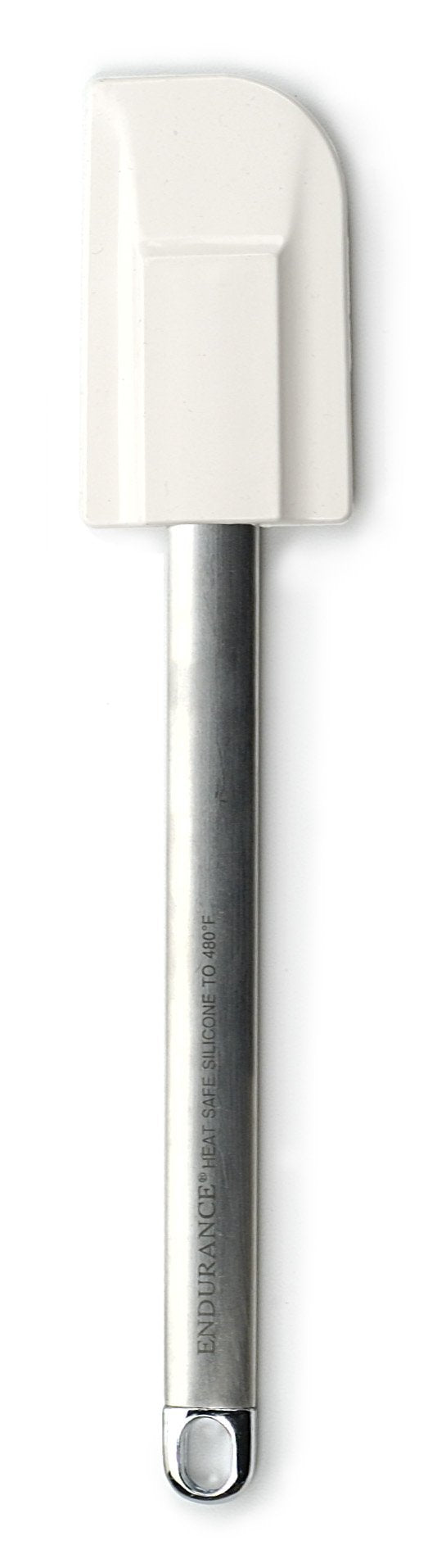 RSVP Medium Silicone Spatula with Stainless Steel Handle, White