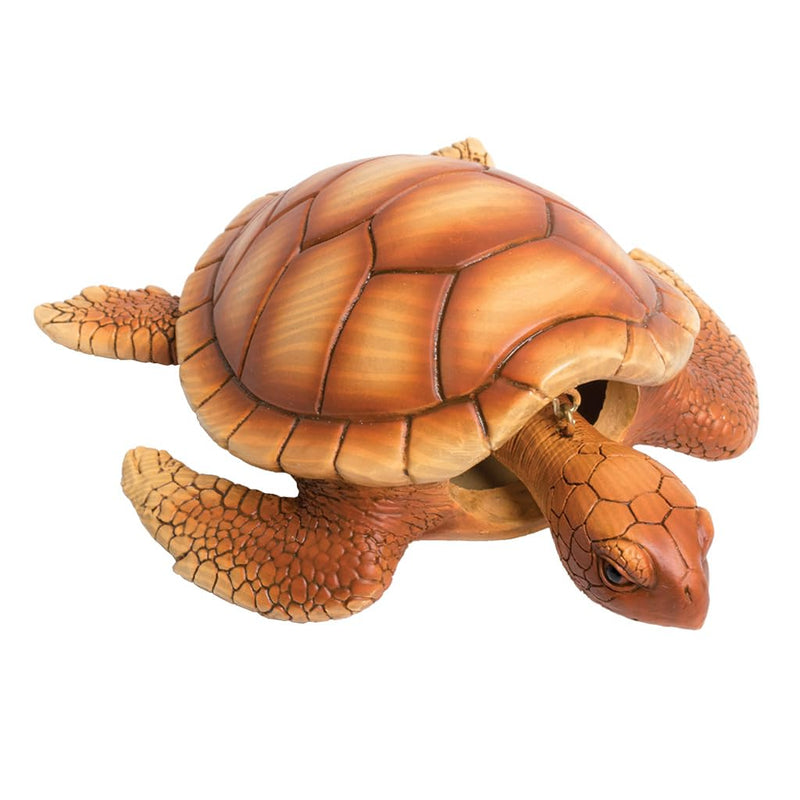 Lipco Woodgrain Look Sea Turtle Bobble Figure, 5.9-inches Length, Polyresin, Home Decor Accessories