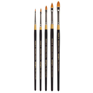 KINGART Paint Brush, 0, 2, 4, 6, 8, Black/Golden