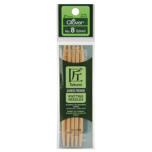 Clover Bamboo Double Point Knitting Needles, 5-Pack