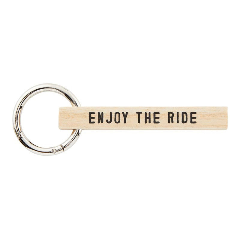 Santa Barbara Design Studio Keyring Wood Tag Face To Face Keychain, 3.75" Long, Enjoy The Ride