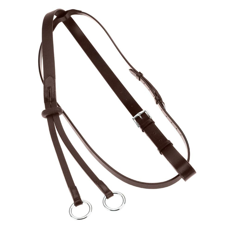 Horze Leather Running Martingale - Dark Brown - Pony