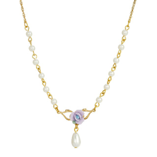 1928 Jewelry Company Necklace, 16"L x 0.95"H x 0.97"W, Lavender