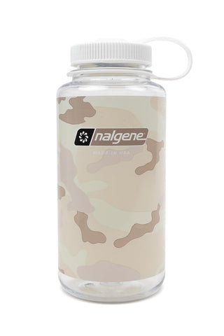 Nalgene Bottle, 32 Ounces, Clear - Camo/White