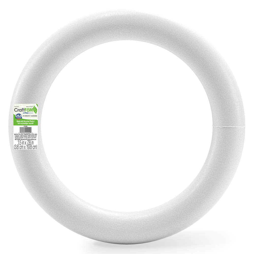 FloraCraft Wreath, 8", White