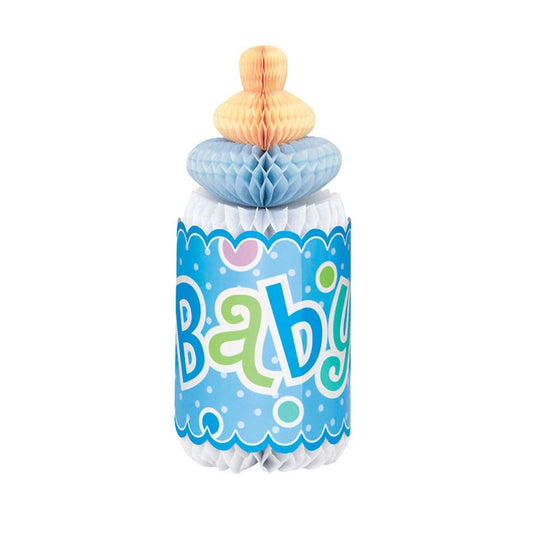 Unique Industries 12" Bottle-Shaped Blue Polka Dot Boy Baby Shower Centerpiece Decoration