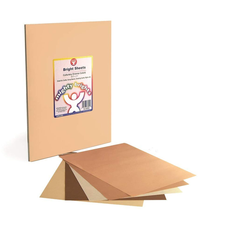Hygloss Products People Paper - 8.5"x11" Card Stock, 25 Sheets, 5 Asst&