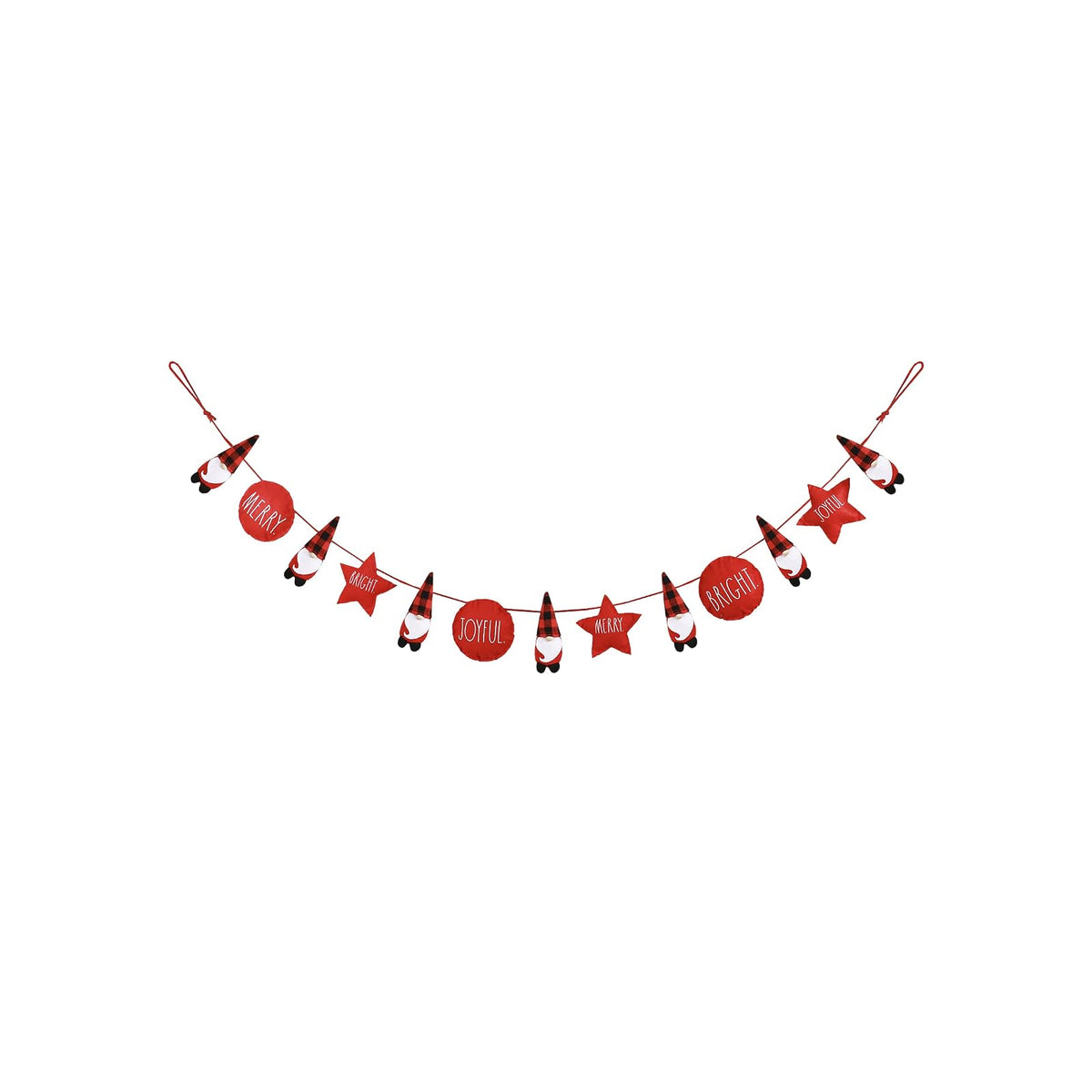 Rae Dunn Garland, 45 x 4, Merry, Bright, Joyful